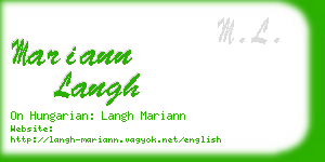 mariann langh business card